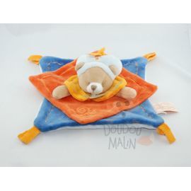  ours indidou carré plat bleu orange  